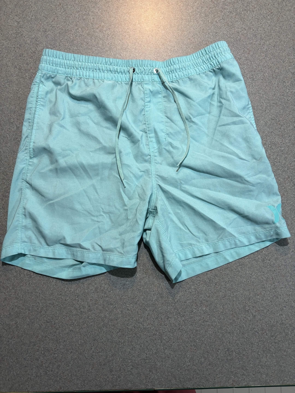 Hurley Mint Blue Elastic Waist Swim Shorts